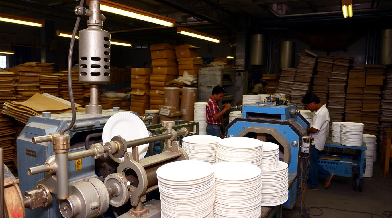 Paper Plate Manufacturing Business Setup in Rural Village of India